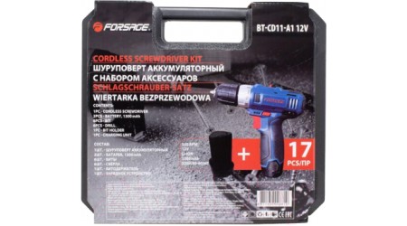 Аккумуляторный шуруповерт Forsage BT-CD11-A1 12V (с набором аксессуаров)