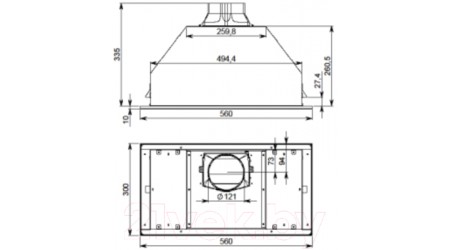 Вытяжка скрытая Falmec Built In Max Evo 50 Inox