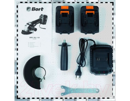Угловая шлифовальная машина Bort BWS-18Li-125 (93722340)