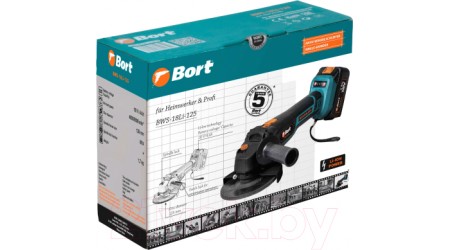 Угловая шлифовальная машина Bort BWS-18Li-125 (93722340)