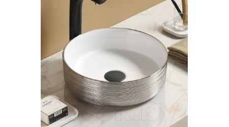 Умывальник CeramaLux C1054 (белый/серебристый)