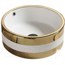 Умывальник CeramaLux C1057 (белый/золотистый)