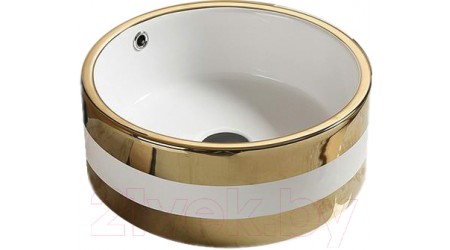 Умывальник CeramaLux C1057 (белый/золотистый)