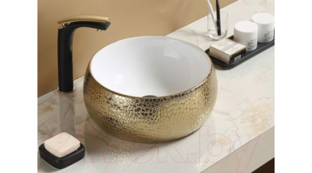 Умывальник CeramaLux C1063 (белый/золотистый)