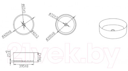 Умывальник Bravat C22284W-ENG