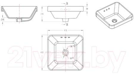 Умывальник Bravat C22327W-ENG