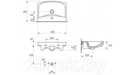 Умывальник Cersanit Carina 55В (S-UM-CAR55/1)