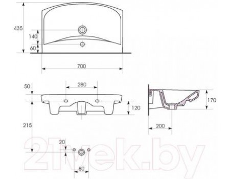 Умывальник Cersanit Carina 70 (S-UM-CAR70/1-w)