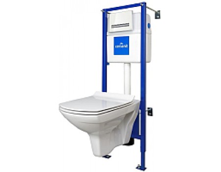 Унитаз подвесной с инсталляцией Cersanit Carina New Clean On (S-SET-CARC/LPRO/S-DL/Pi-Wg-w)