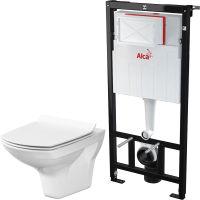 Унитаз подвесной с инсталляцией Cersanit Carina New Clean On S-MZ-CARINA-COn-S-DL-w + AM101/1120
