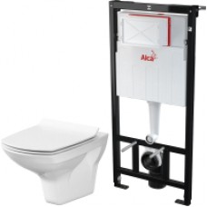 Унитаз подвесной с инсталляцией Cersanit Carina New Clean On S-MZ-CARINA-COn-S-DL-w + AM101/1120