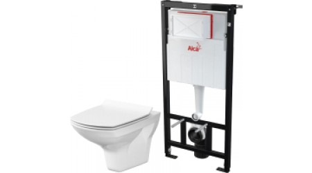 Унитаз подвесной с инсталляцией Cersanit Carina New Clean On S-MZ-CARINA-COn-S-DL-w + AM101/1120