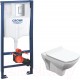 Унитаз подвесной с инсталляцией Cersanit Carina New Clean S-MZ-CARINA-XL-COn-S-DL-w + 38772001