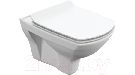 Унитаз подвесной с инсталляцией Cersanit Carina New Clean S-MZ-CARINA-XL-COn-S-DL-w + 458.124.21.1