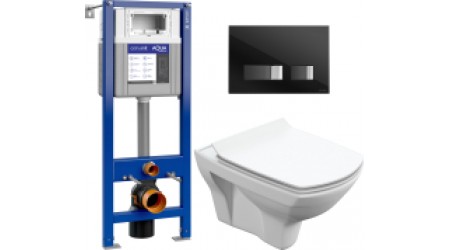 Унитаз подвесной с инсталляцией Cersanit Carina S-MZ-CARINA-XL + 63475 + P-BU-MOV/Blg/Gl