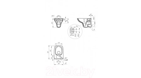 Унитаз подвесной с инсталляцией Cersanit Carina S-MZ-CARINA-XL-COn-S-DL-w + 525 040000 + D7 040037