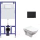 Унитаз подвесной с инсталляцией Cersanit Carina S-MZ-CARINA-XL-COn-S-DL-w + 525 040000 + F5 040055