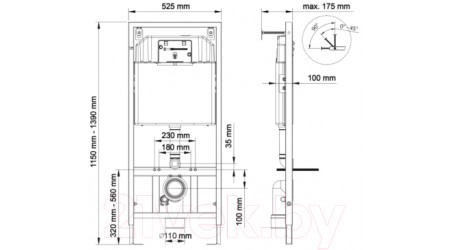 Унитаз подвесной с инсталляцией Cersanit Carina S-MZ-CARINA-XL-COn-S-DL-w + 525 040000 + L1 040011