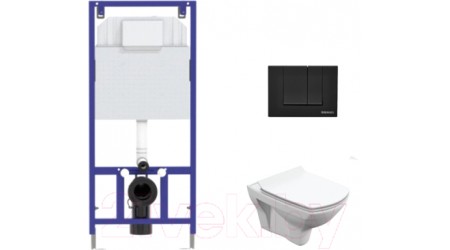 Унитаз подвесной с инсталляцией Cersanit Carina S-MZ-CARINA-XL-COn-S-DL-w + 525 040000 + S5 040045