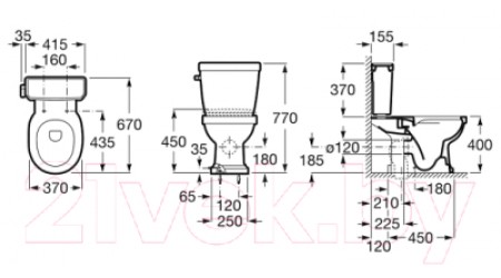 Сливной бачок Roca Carmen 3410A1000