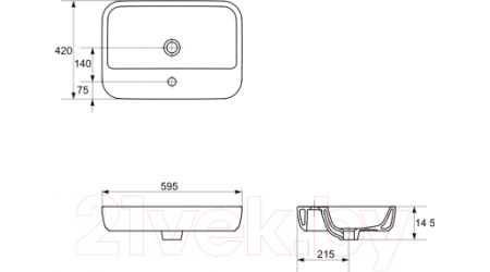 Умывальник Cersanit Caspia Square 60 (S-UM-CAS60/1-S-w)