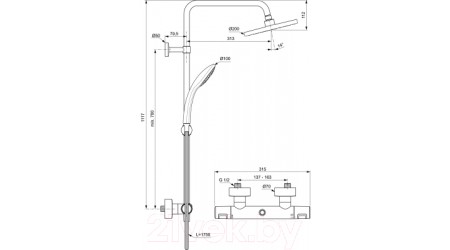 Душевая система Ideal Standard Ceratherm A7545XG