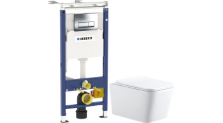 Унитаз подвесной с инсталляцией Aquanet Cetus Tavr 2.0 W 243545 + 458.125.21.1