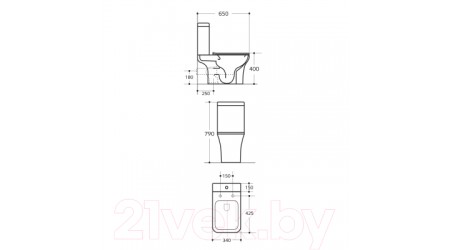 Унитаз напольный Wave City (белый глянец)