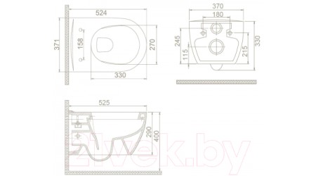 Унитаз подвесной CeraStyle City HC00205PN00
