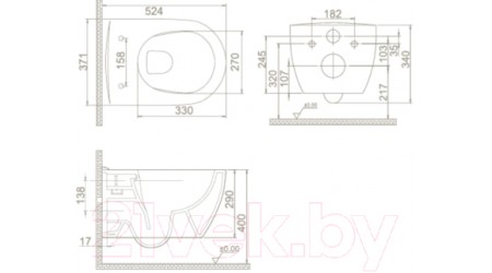 Унитаз подвесной CeraStyle City HC00206PN00