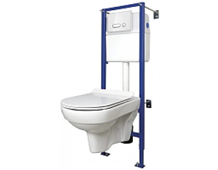 Унитаз подвесной с инсталляцией Cersanit City New Clean On + Link Pro (S-SET-CITYC/LPRO/S-DL/In-Wg-w)