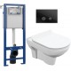 Унитаз подвесной с инсталляцией Cersanit City New Clean On + S-IN-MZ-VECTOR + P-BU-STE/Blg/Gl