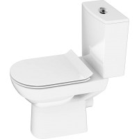 Унитаз напольный Cersanit City New Clean On+S-ZB-CITY+S-DS-CIT-S-DL-t+ZP-AD-3/6-EC-1 (с кнопкой)