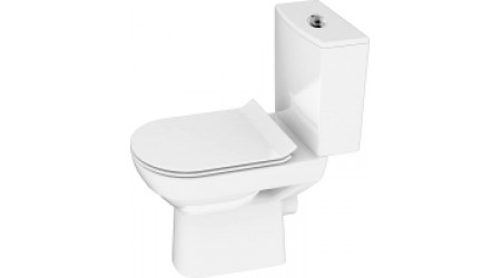 Унитаз напольный Cersanit City New Clean On+S-ZB-CITY+S-DS-CIT-S-DL-t+ZP-AD-3/6-EC-1 (с кнопкой)