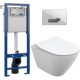 Унитаз подвесной с инсталляцией Cersanit City Oval + S-IN-MZ-VECTOR + P-BU-ACT/Whg/Gl