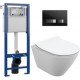 Унитаз подвесной с инсталляцией Cersanit City Oval + S-IN-MZ-VECTOR + P-BU-MOV/Blg/Gl