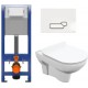 Унитаз подвесной с инсталляцией Cersanit City S-MZ-CITY-COn-S-DL-w + P-IN-MZ-AQ40-QF + P-BU-ACT/Wh