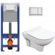 Унитаз подвесной с инсталляцией Cersanit City S-MZ-CITY-COn-S-DL-w + P-IN-MZ-AQ40-QF + P-BU-ENT/Cm