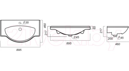 Умывальник Sanita Luxe Classic 90 / CLS90SLWB01