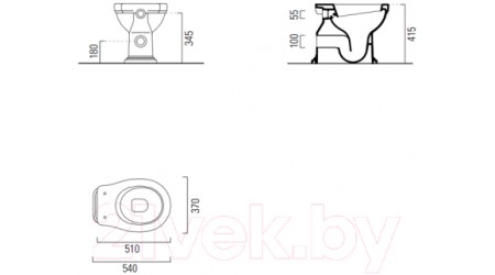 Унитаз приставной GSI Ceramic Elements Classik 871111