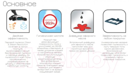 Вертикальный пылесос Tefal Clean&Steam VP7751WH