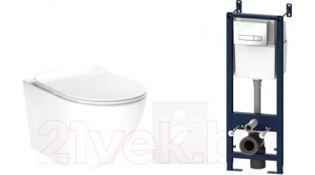 Унитаз подвесной с инсталляцией AV Engineering Comfort AVWHR203 + AM.PM I012703.0201
