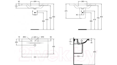 Умывальник Ideal Standard Connect E812801