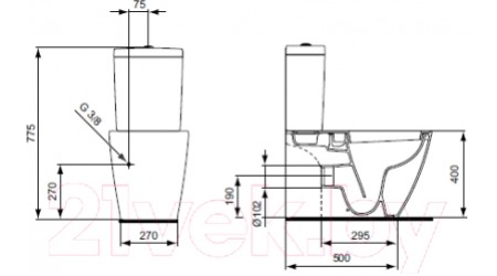 Сливной бачок Ideal Standard Connect Cube E797001