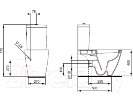 Сливной бачок Ideal Standard Connect Cube E797001