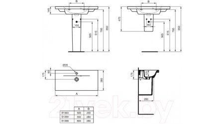 Полупьедестал Ideal Standard Connect E797501