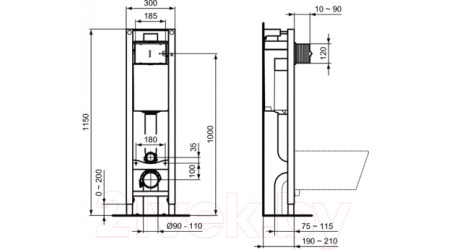 Унитаз подвесной с инсталляцией Ideal Standard Connect E803501 + E712701 + E233267 / W220101