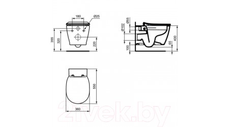 Унитаз подвесной с инсталляцией Ideal Standard Connect PR211601