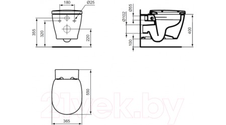 Унитаз подвесной Ideal Standard Connect Rimless E814901