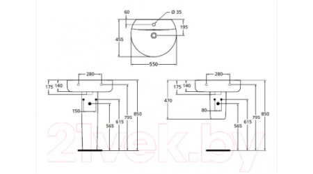 Умывальник Ideal Standard Connect Sphere E786401